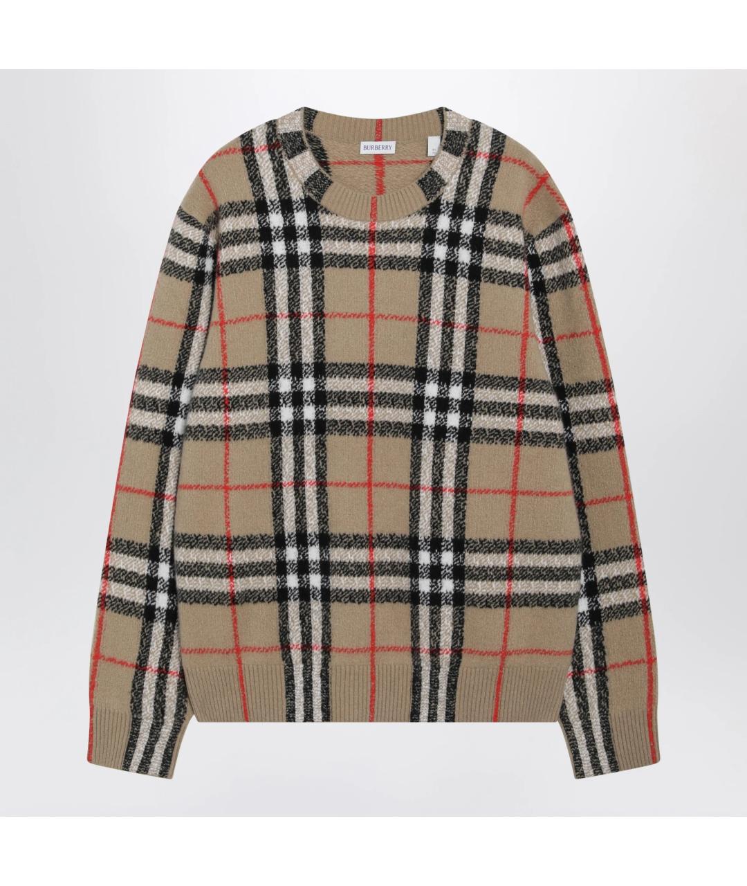 BURBERRY Бежевый кашемировый джемпер / свитер, фото 3
