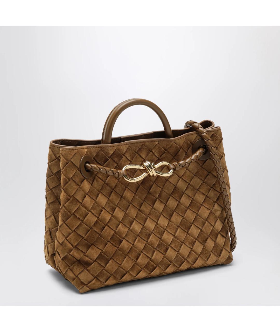 BOTTEGA VENETA Коричневая замшевая сумка тоут, фото 2