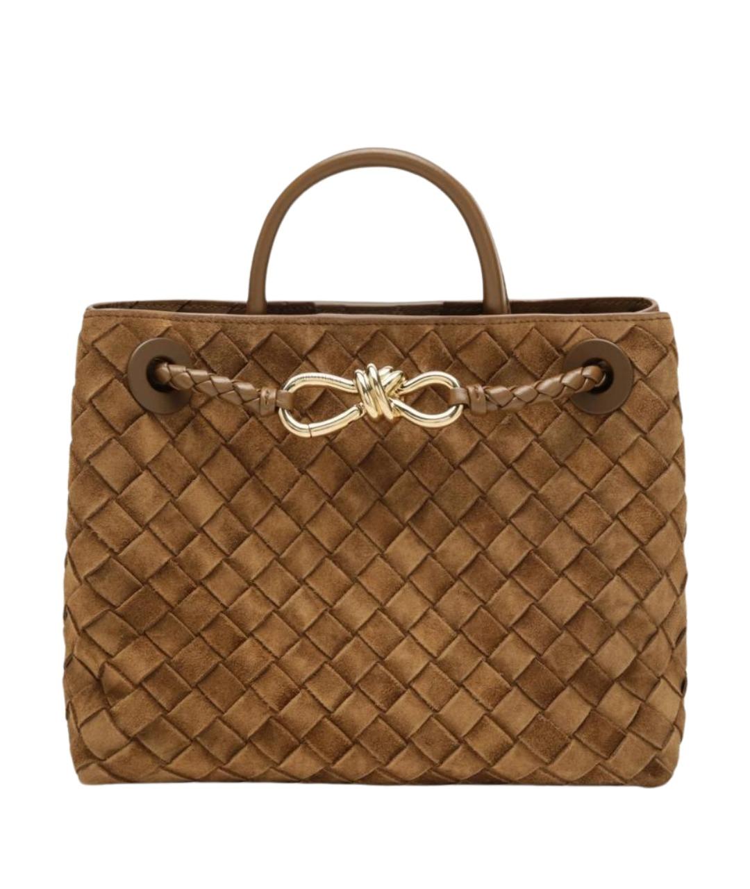 BOTTEGA VENETA Коричневая замшевая сумка тоут, фото 1