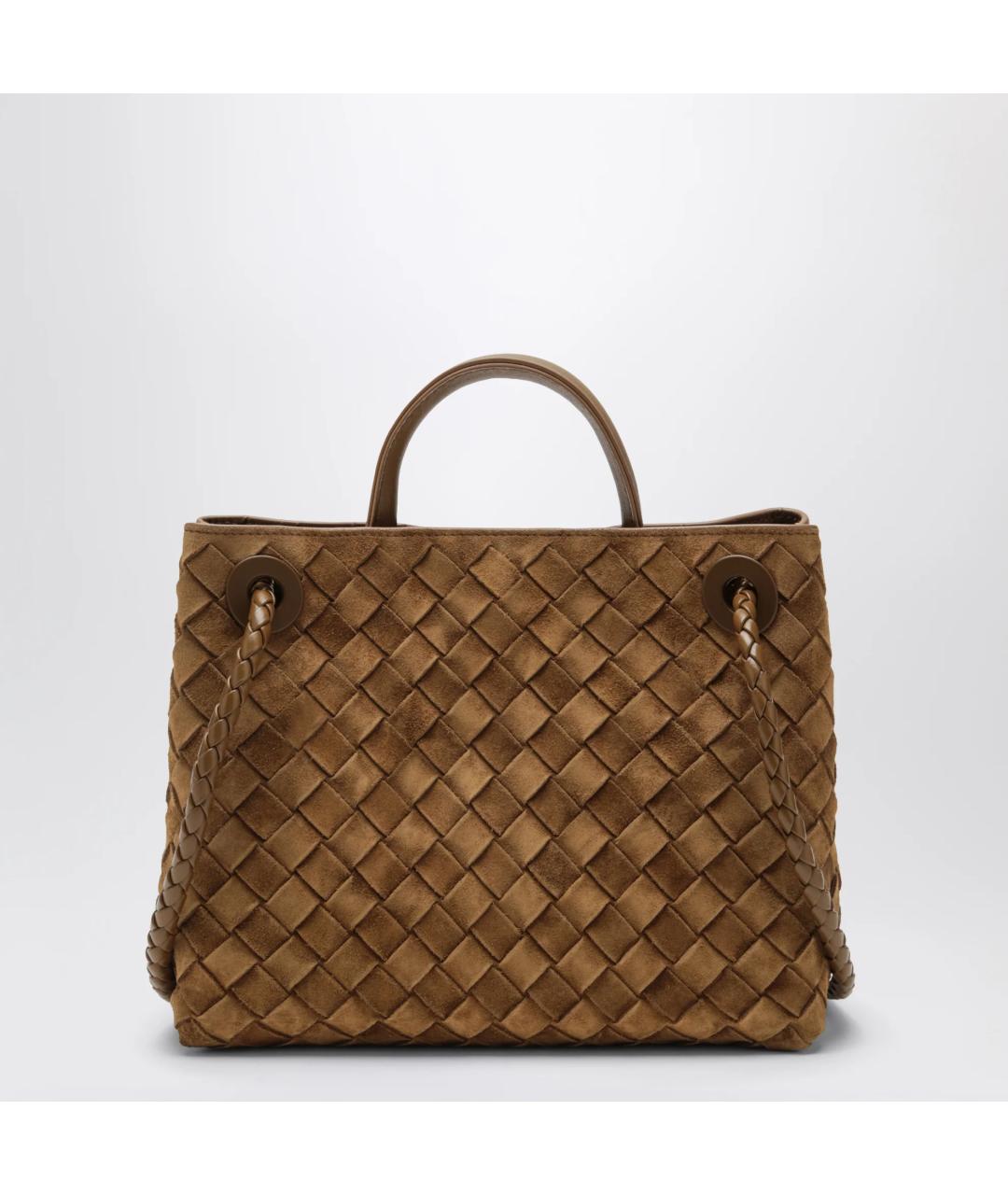 BOTTEGA VENETA Коричневая замшевая сумка тоут, фото 3
