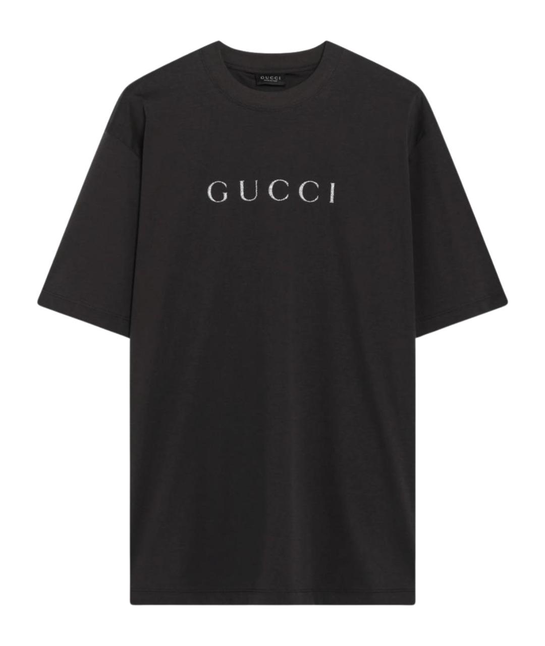 GUCCI Коричневая хлопковая футболка, фото 1