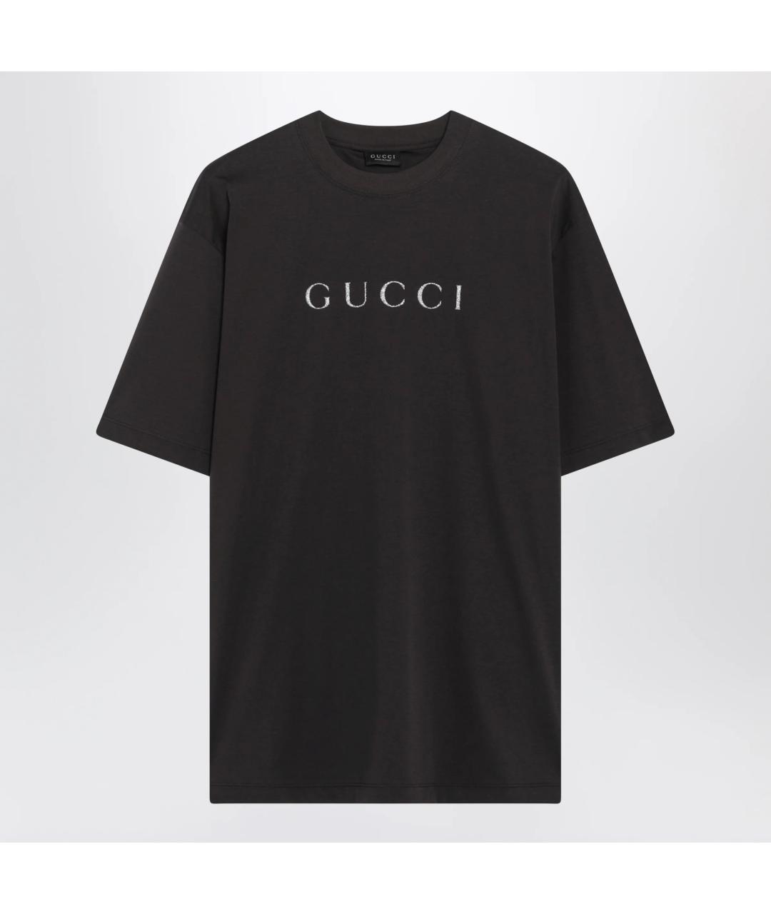 GUCCI Коричневая хлопковая футболка, фото 3