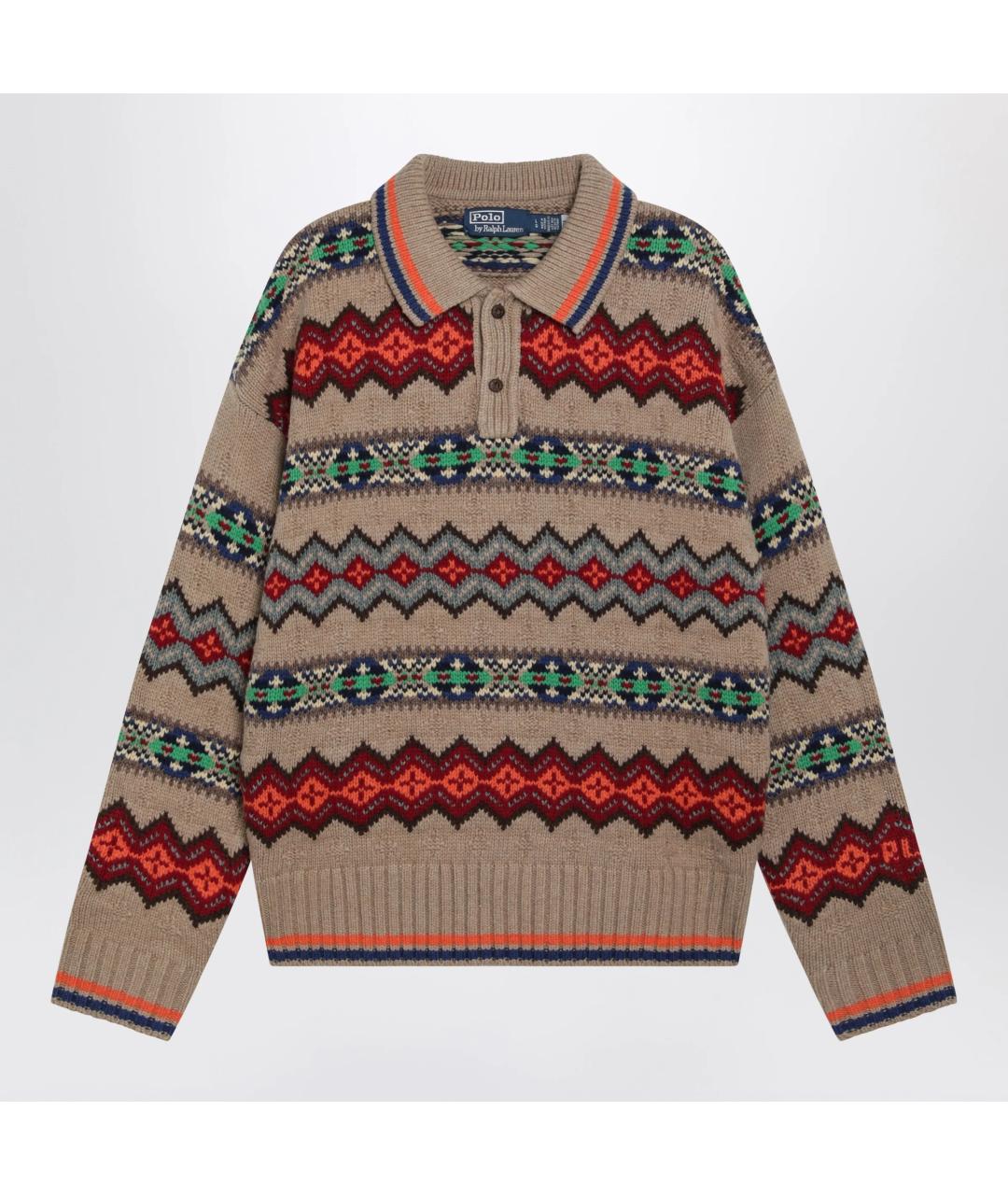 POLO RALPH LAUREN Коричневый шерстяной джемпер / свитер, фото 3