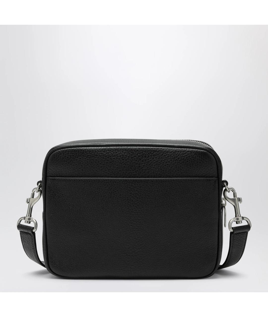 SAINT LAURENT Черная кожаная сумка на плечо, фото 2