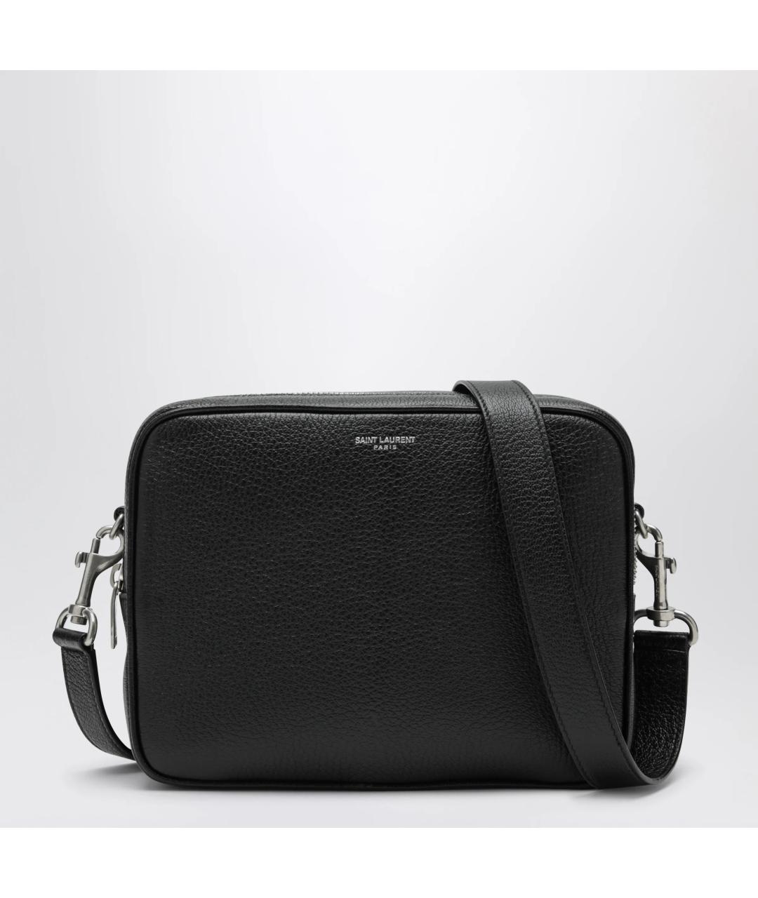 SAINT LAURENT Черная кожаная сумка на плечо, фото 3