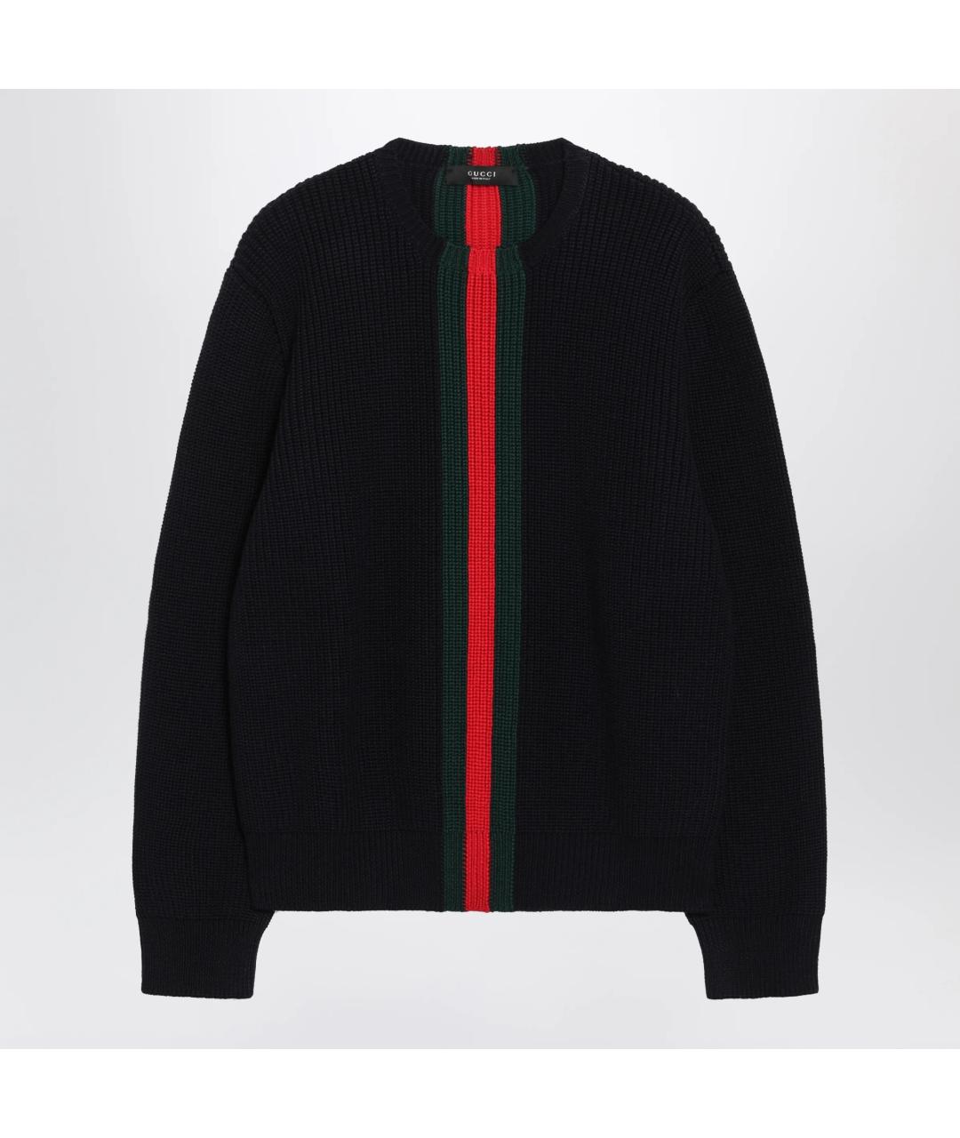 GUCCI Темно-синий шерстяной джемпер / свитер, фото 3