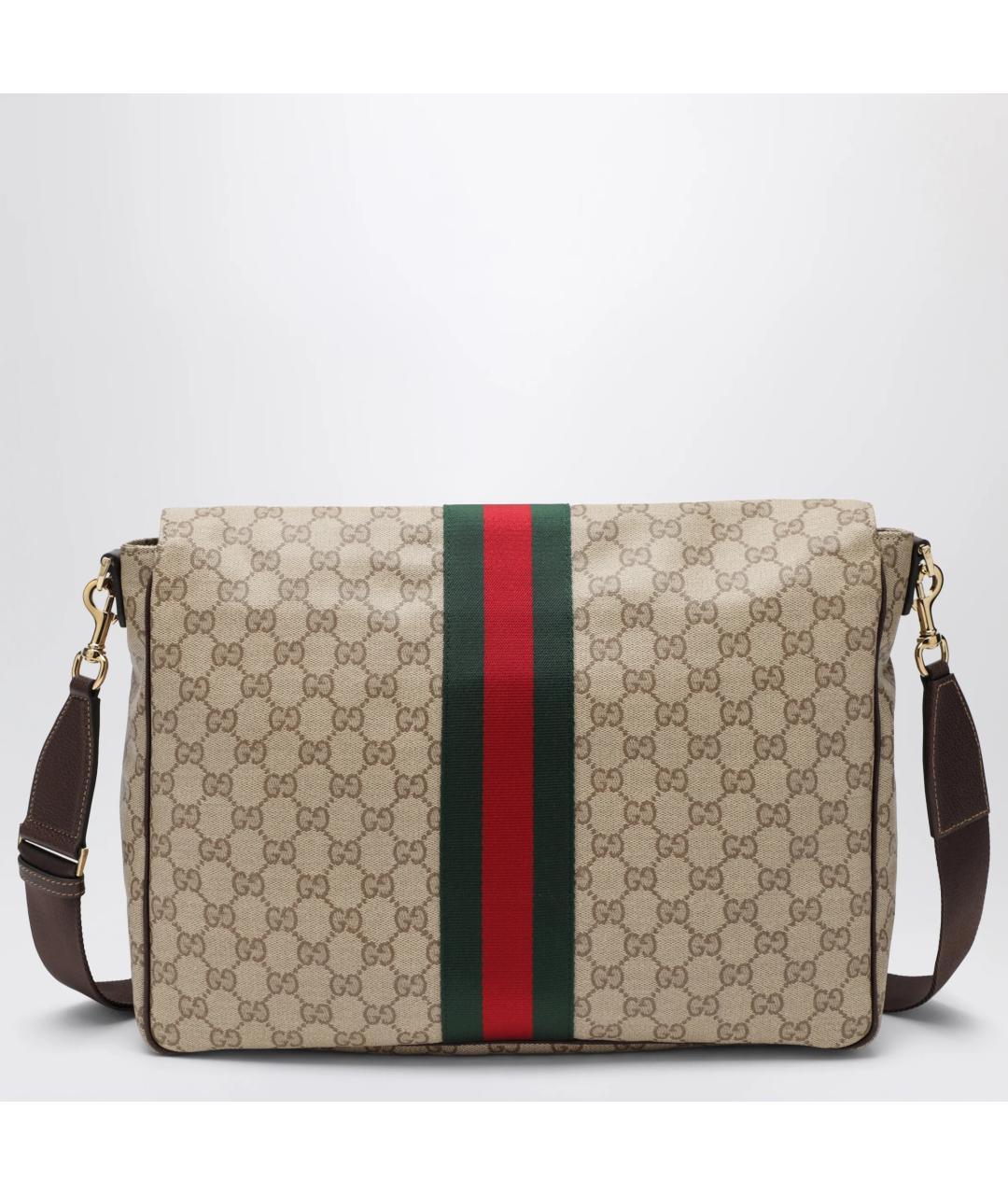 GUCCI Бежевая сумка на плечо из канвы, фото 2