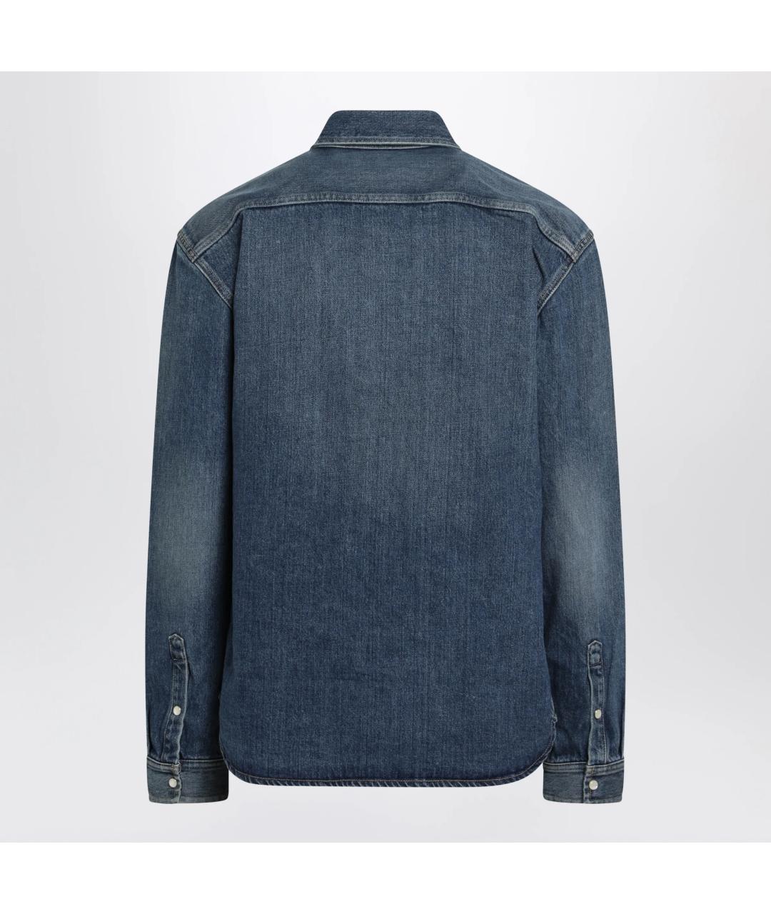 SAINT LAURENT Синяя хлопковая кэжуал рубашка, фото 2