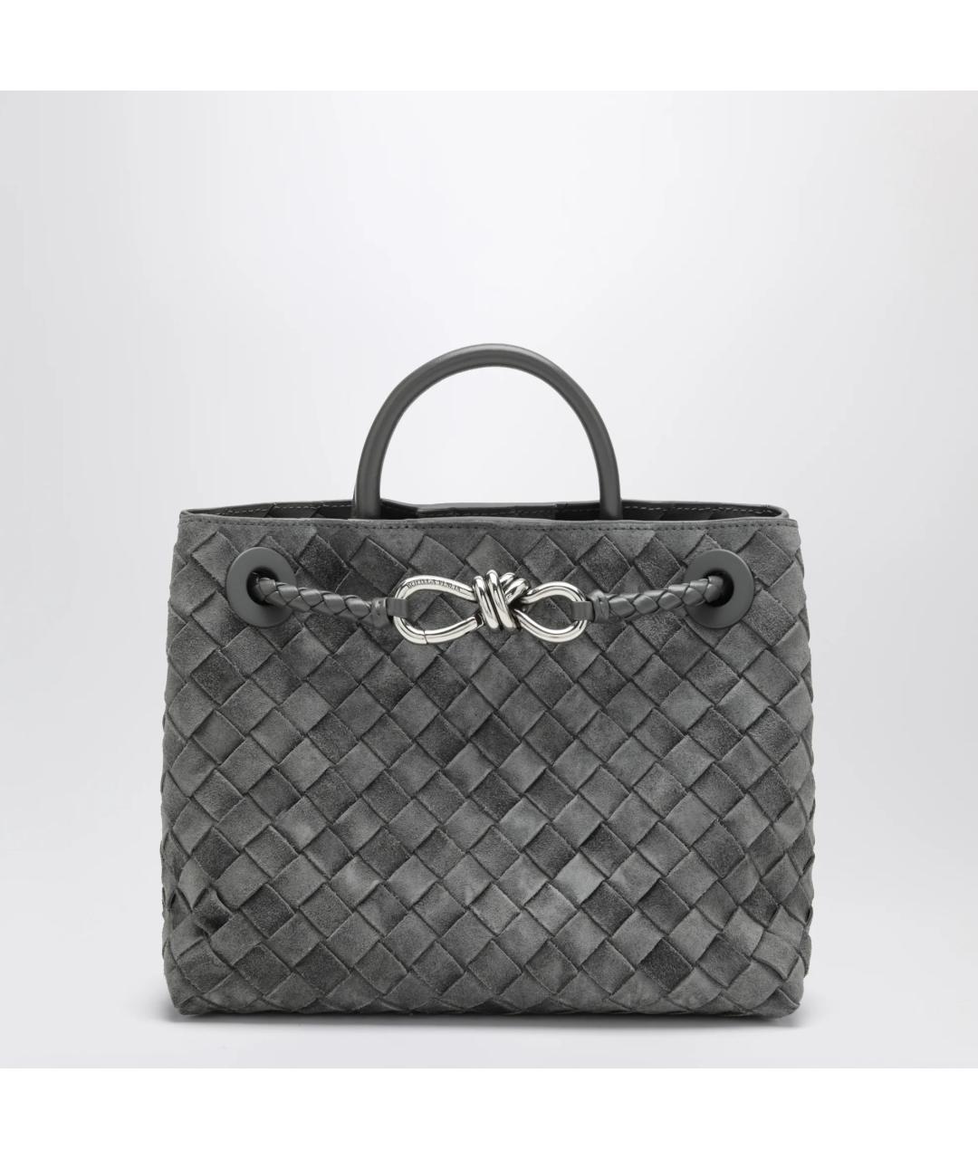 BOTTEGA VENETA Серая замшевая сумка тоут, фото 6