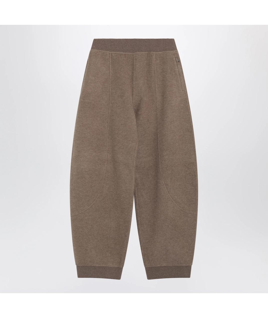 MAX MARA Коричневые шерстяные брюки широкие, фото 3