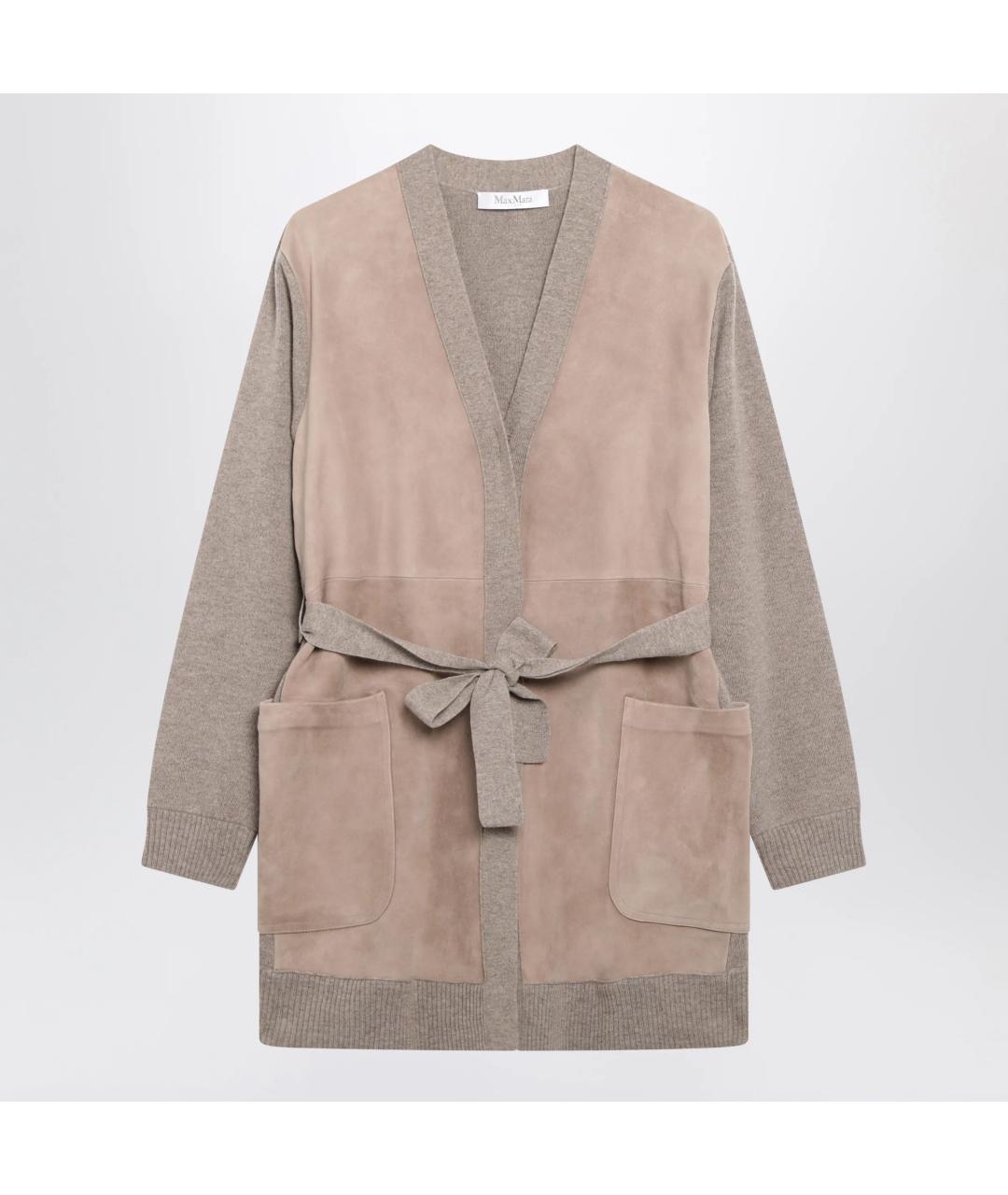 MAX MARA Бежевый шерстяной кардиган, фото 3