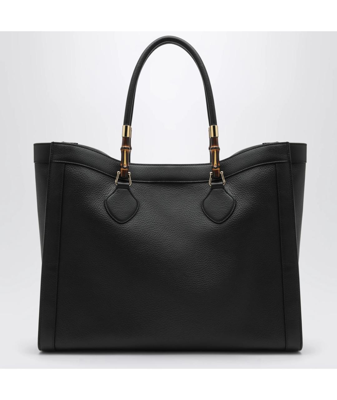 GUCCI Черная кожаная сумка тоут, фото 3