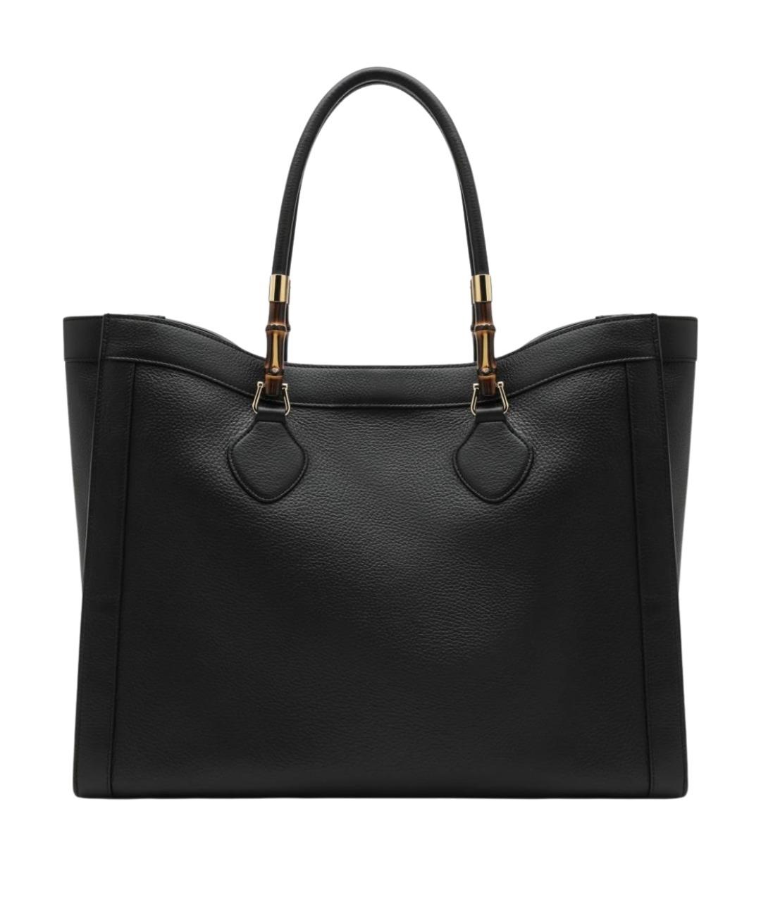 GUCCI Черная кожаная сумка тоут, фото 1
