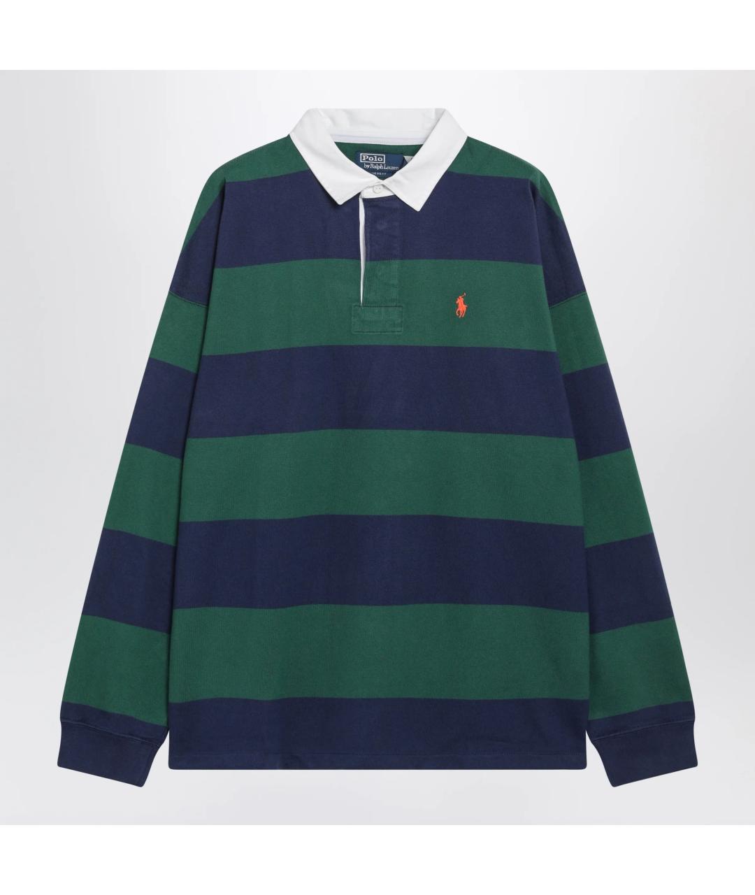 POLO RALPH LAUREN Мульти хлопковое поло с длинным рукавом, фото 3