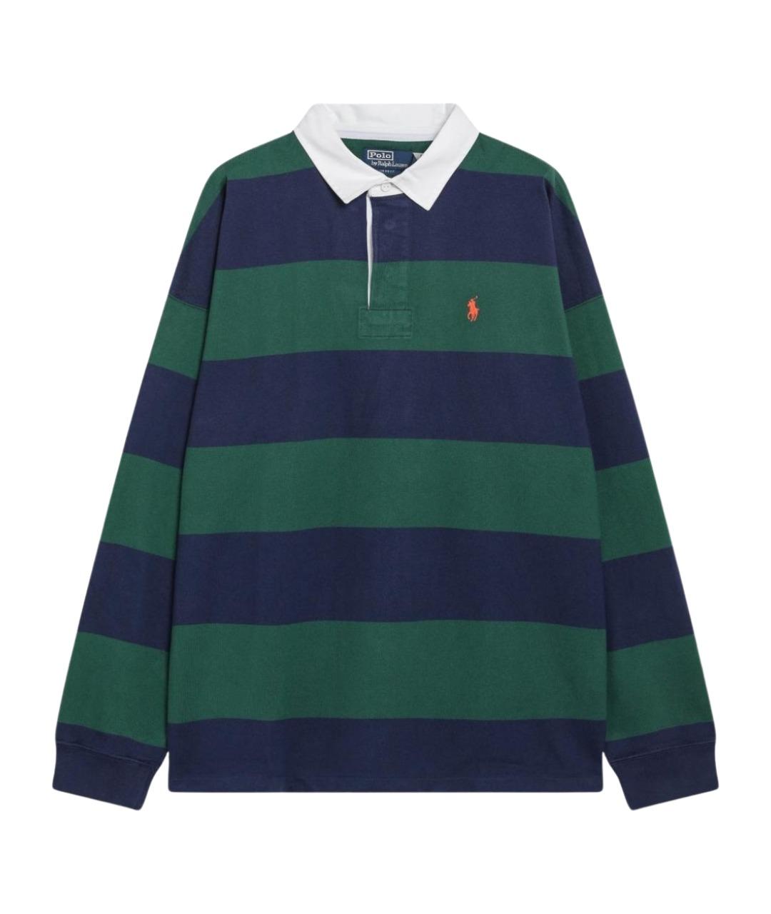 POLO RALPH LAUREN Мульти хлопковое поло с длинным рукавом, фото 1