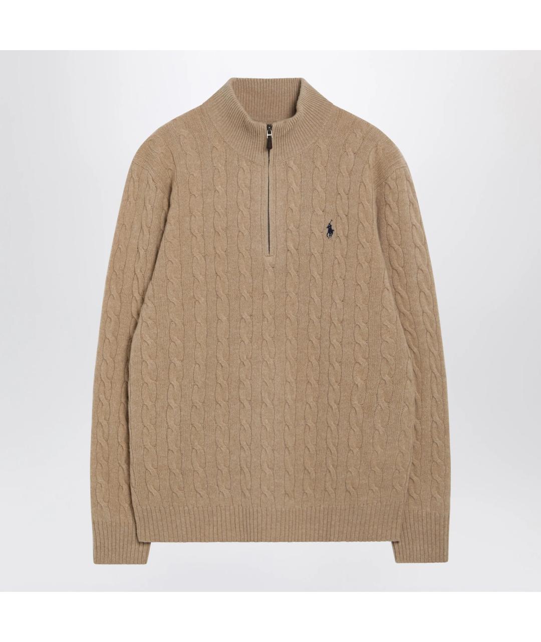 POLO RALPH LAUREN Бежевый шерстяной джемпер / свитер, фото 3