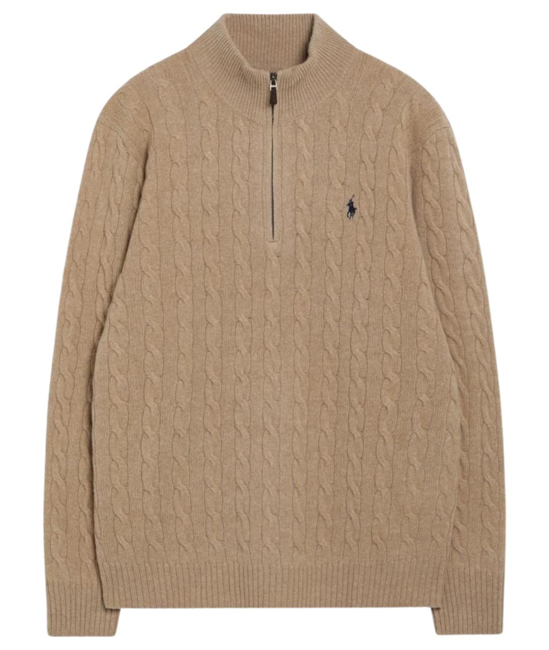 POLO RALPH LAUREN Бежевый шерстяной джемпер / свитер, фото 1