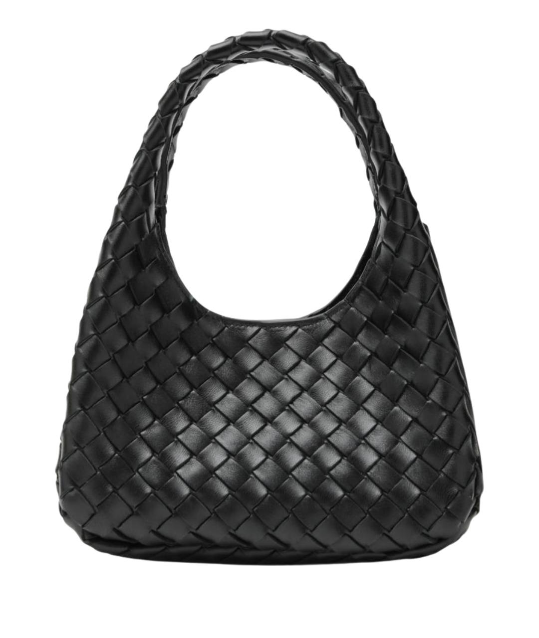BOTTEGA VENETA Черная кожаная сумка через плечо, фото 1