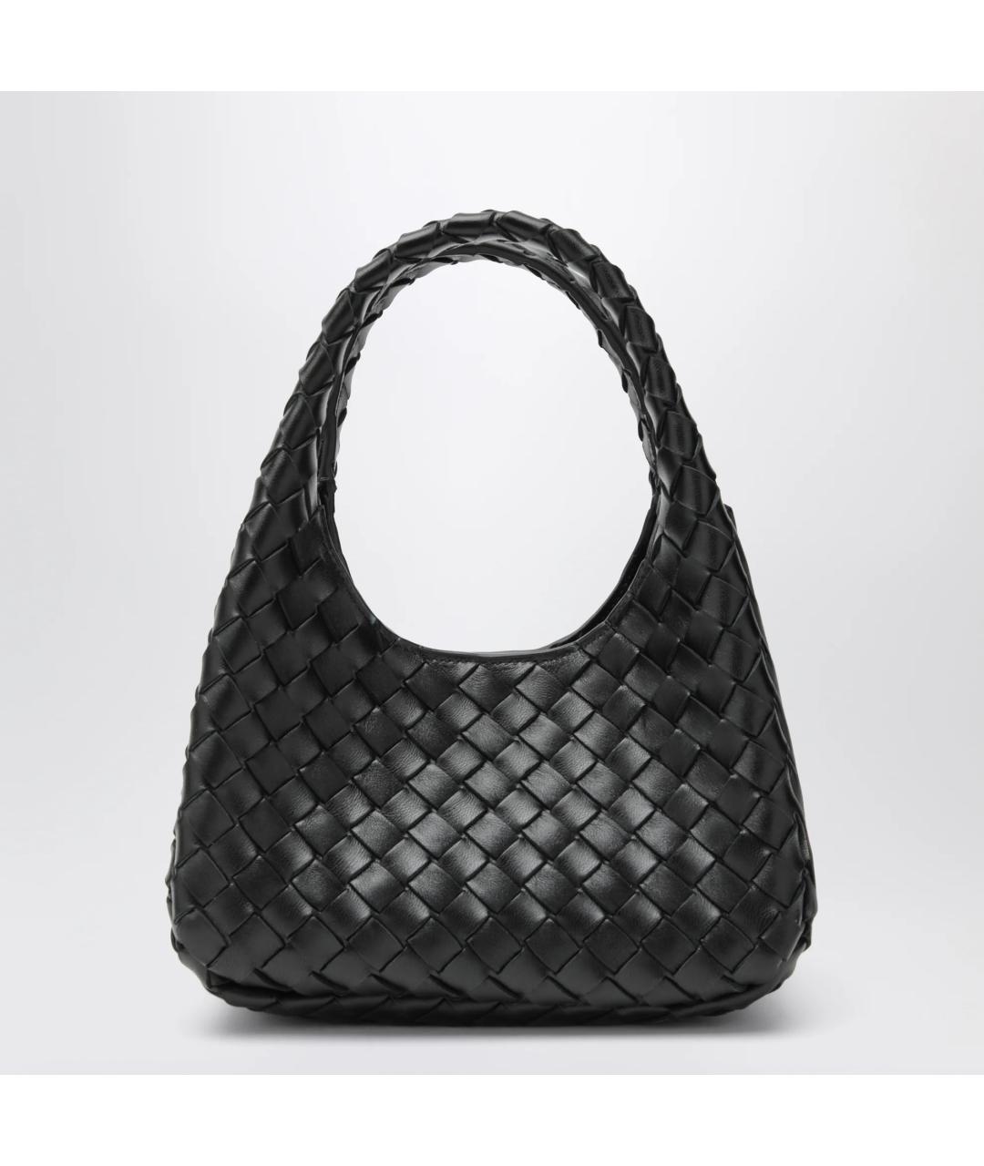 BOTTEGA VENETA Черная кожаная сумка через плечо, фото 6