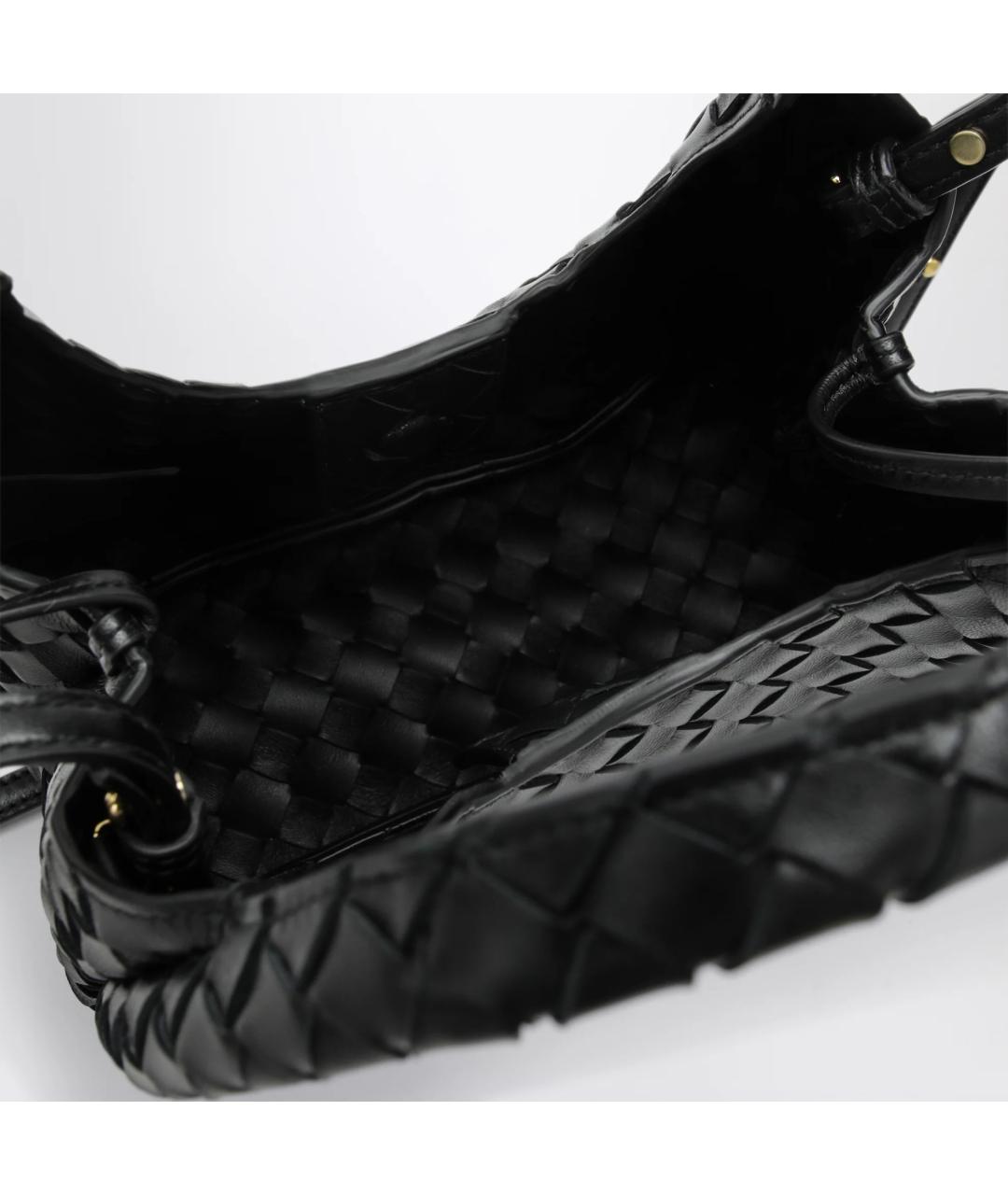 BOTTEGA VENETA Черная кожаная сумка через плечо, фото 4