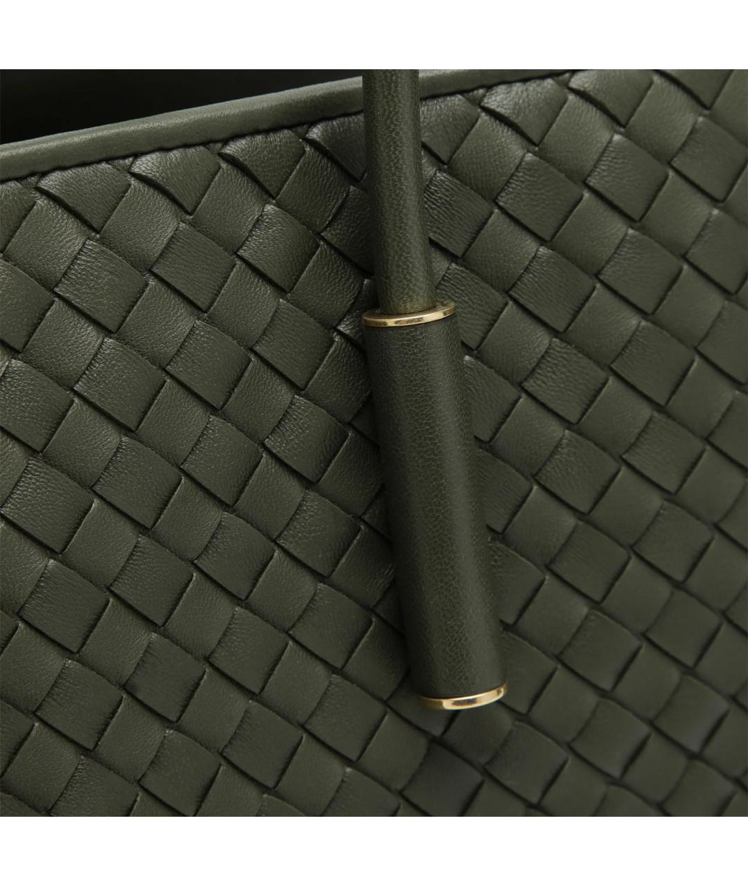 BOTTEGA VENETA Зеленая кожаная сумка тоут, фото 5