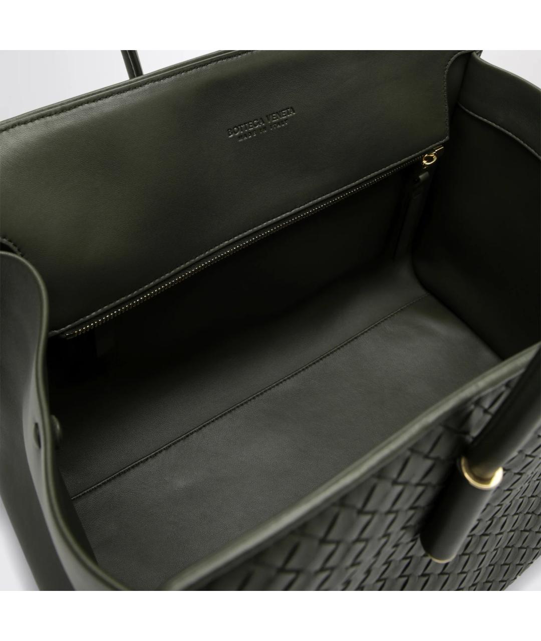 BOTTEGA VENETA Зеленая кожаная сумка тоут, фото 4