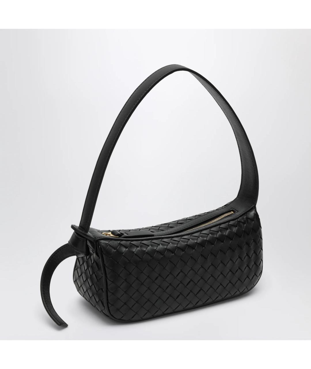 BOTTEGA VENETA Черная кожаная сумка через плечо, фото 2
