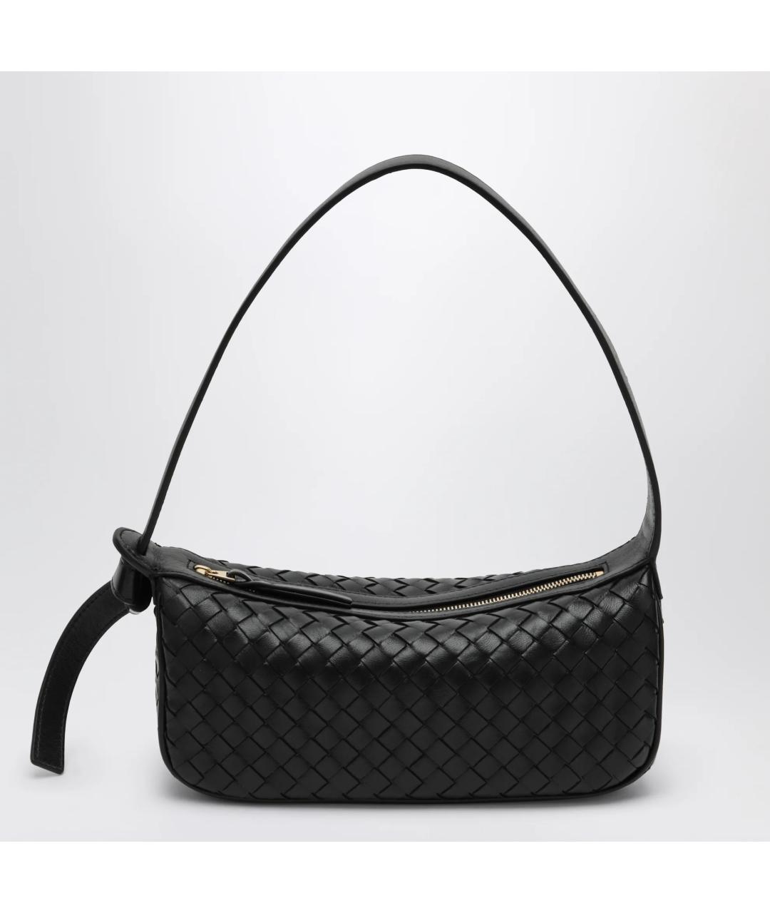 BOTTEGA VENETA Черная кожаная сумка через плечо, фото 6
