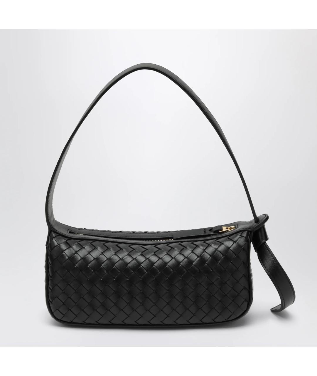 BOTTEGA VENETA Черная кожаная сумка через плечо, фото 3