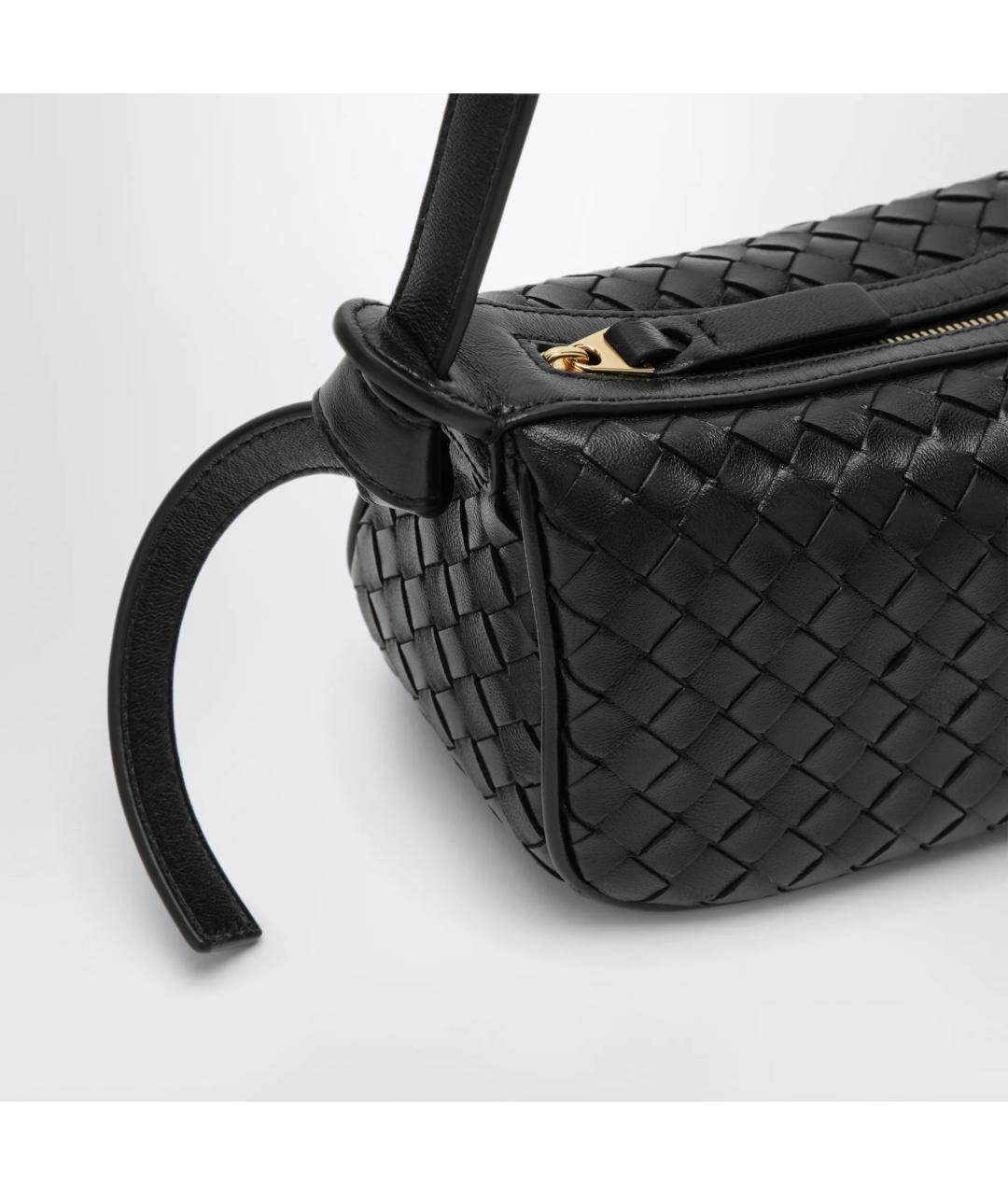 BOTTEGA VENETA Черная кожаная сумка через плечо, фото 5
