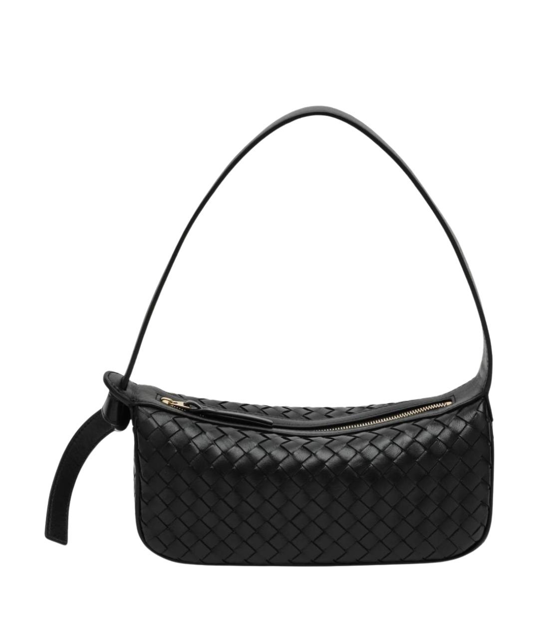 BOTTEGA VENETA Черная кожаная сумка через плечо, фото 1
