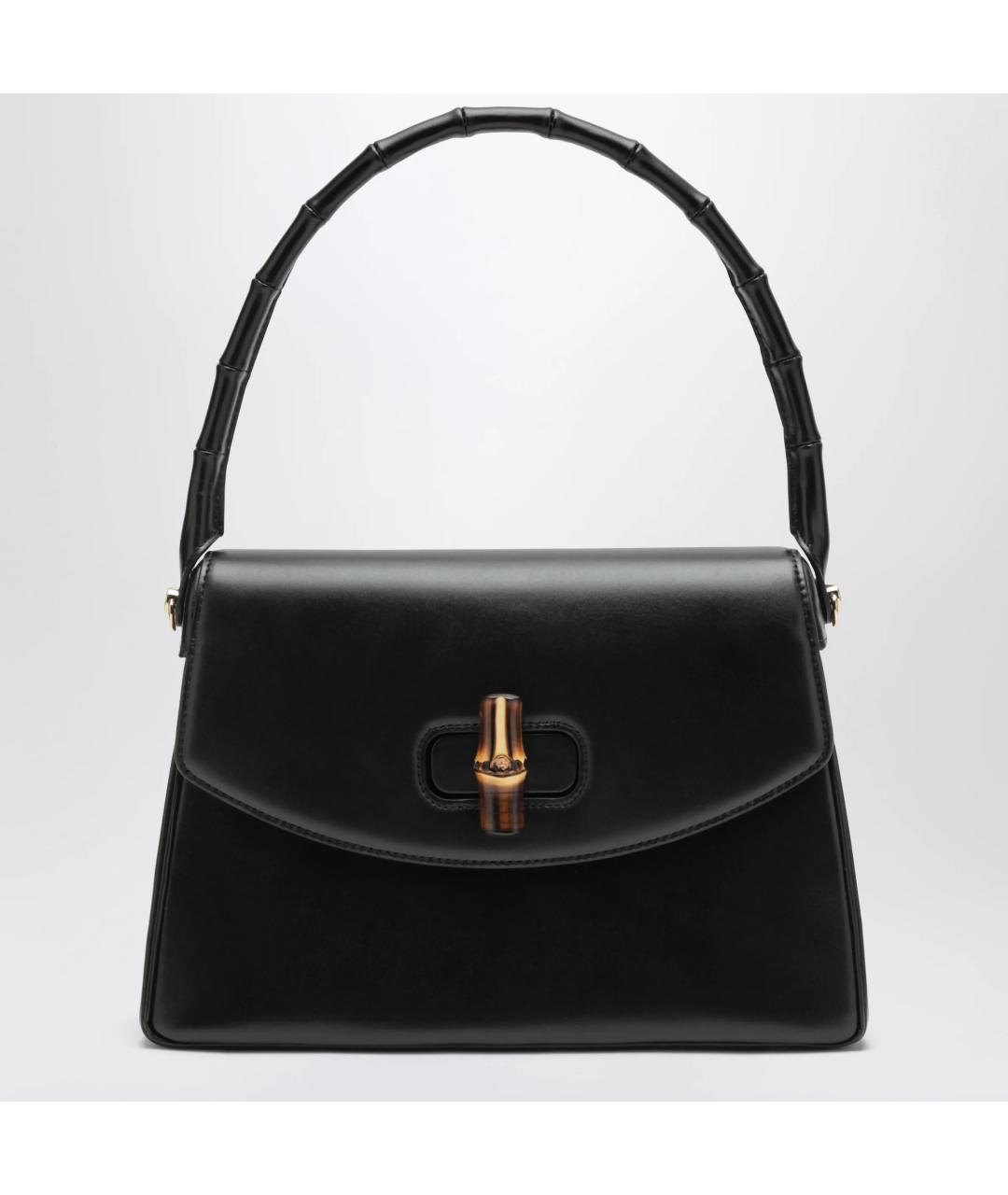GUCCI Черная кожаная сумка тоут, фото 3