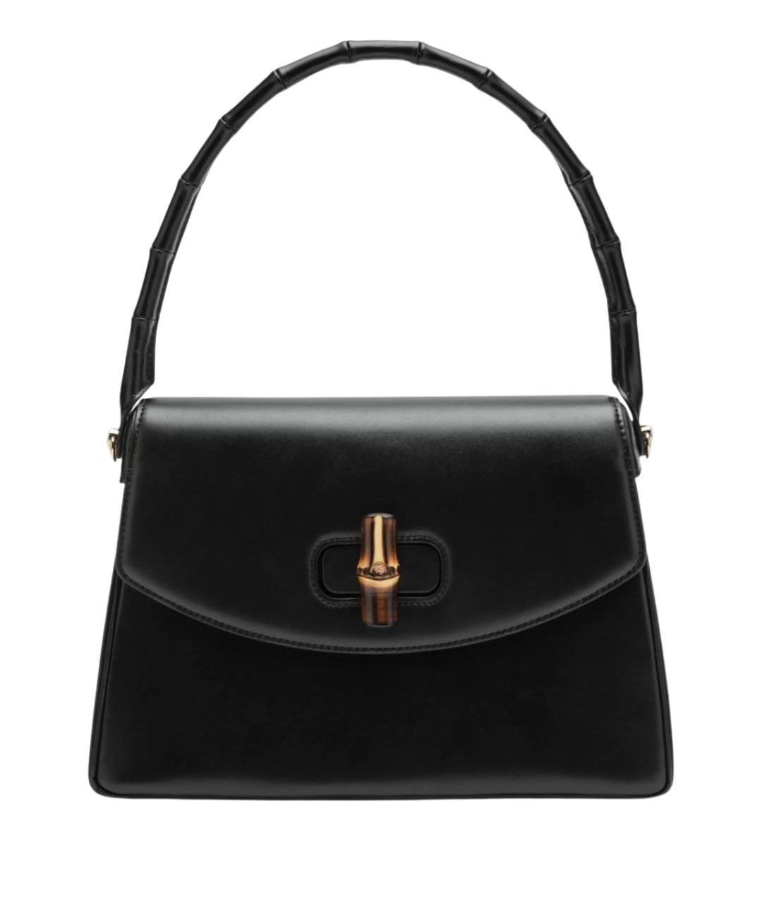 GUCCI Черная кожаная сумка тоут, фото 1