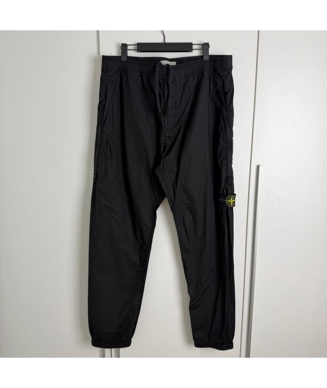 STONE ISLAND Черные хлопко-эластановые повседневные брюки, фото 6
