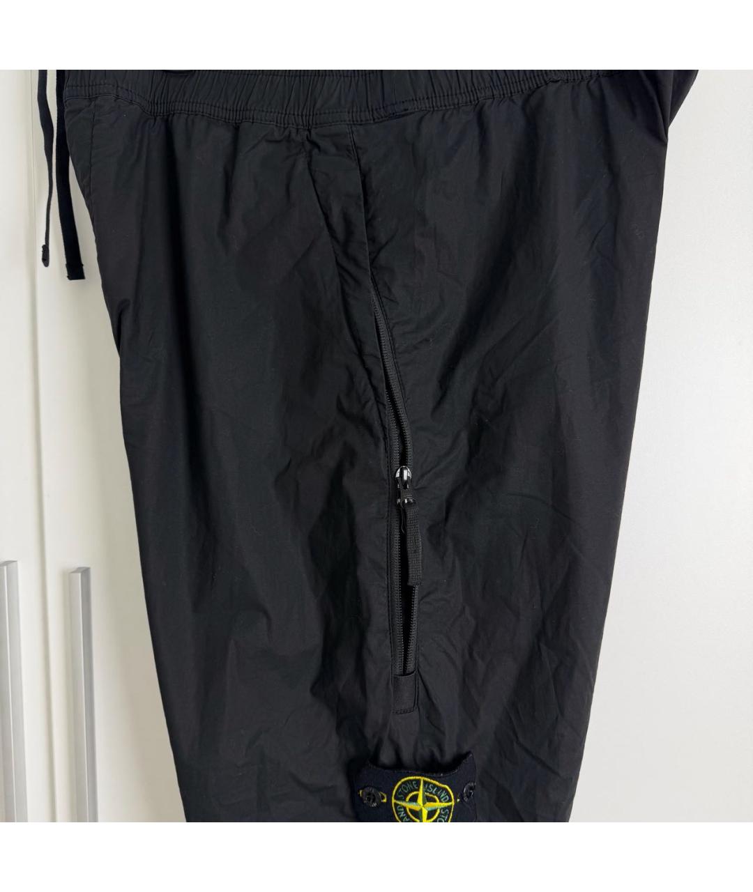 STONE ISLAND Черные хлопко-эластановые повседневные брюки, фото 4