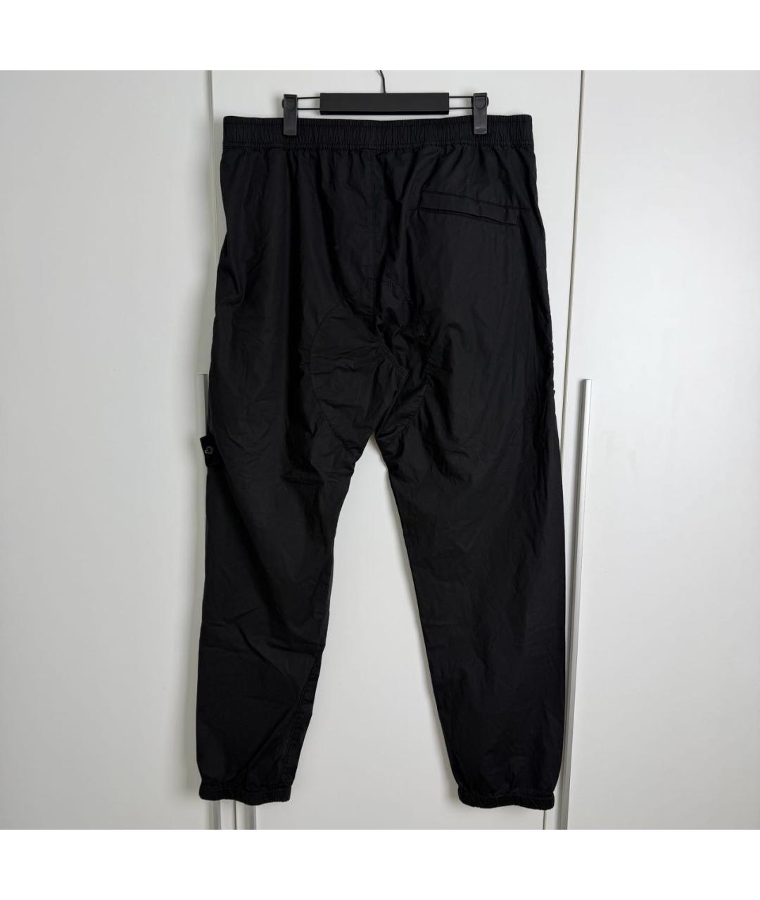 STONE ISLAND Черные хлопко-эластановые повседневные брюки, фото 2