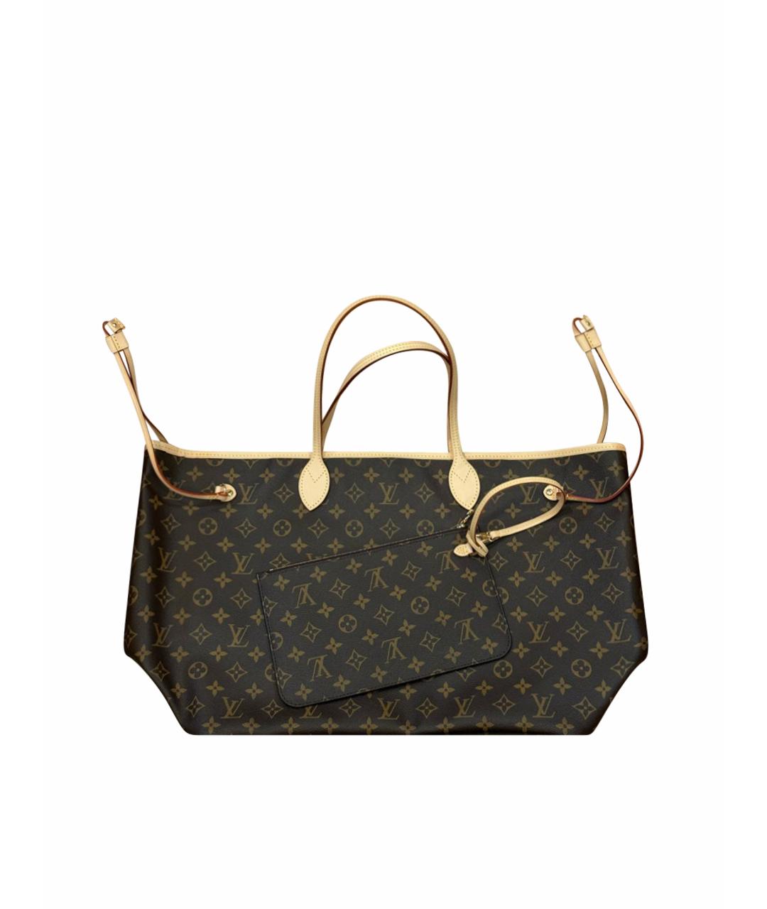 LOUIS VUITTON Коричневая сумка тоут из канвы, фото 1