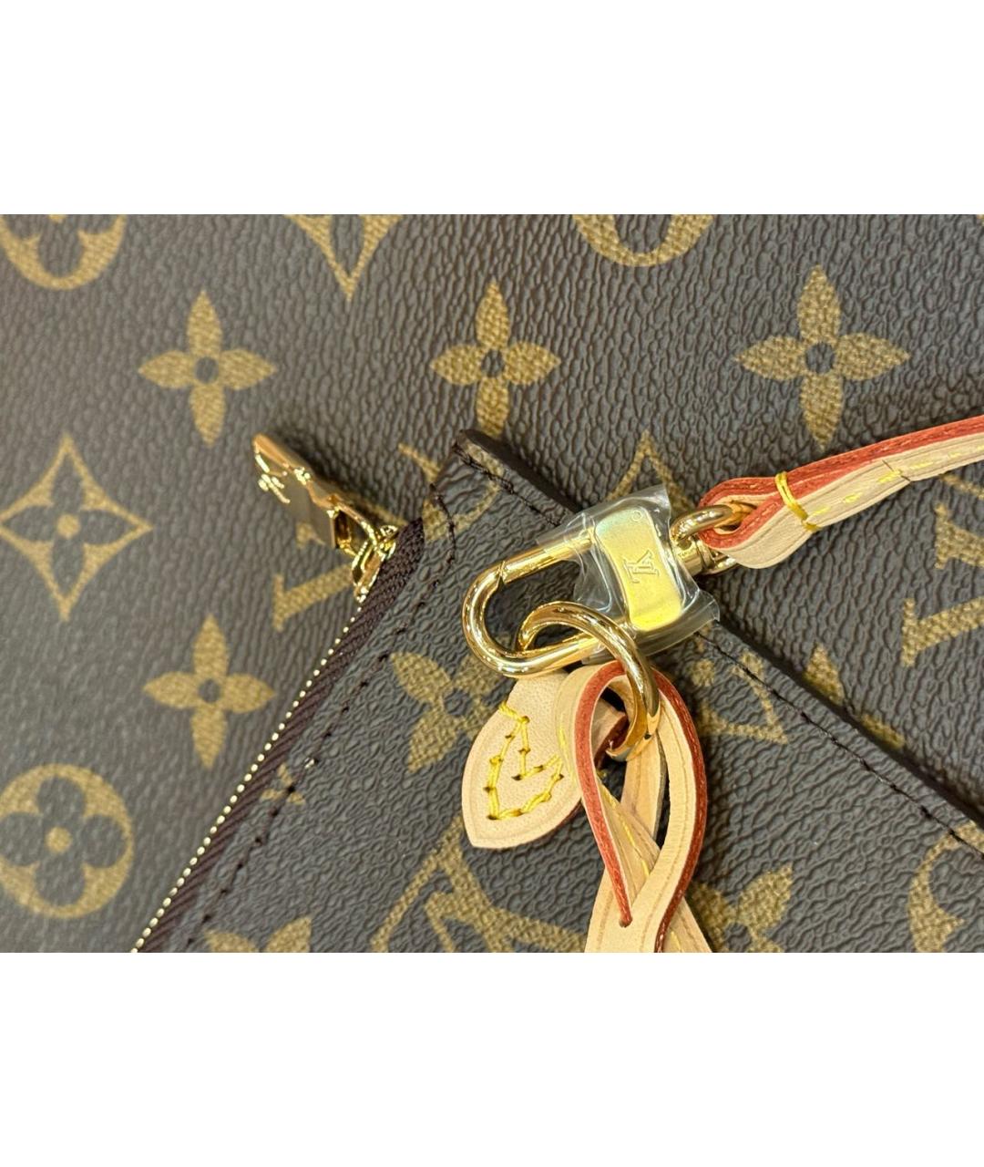 LOUIS VUITTON Коричневая сумка тоут из канвы, фото 7