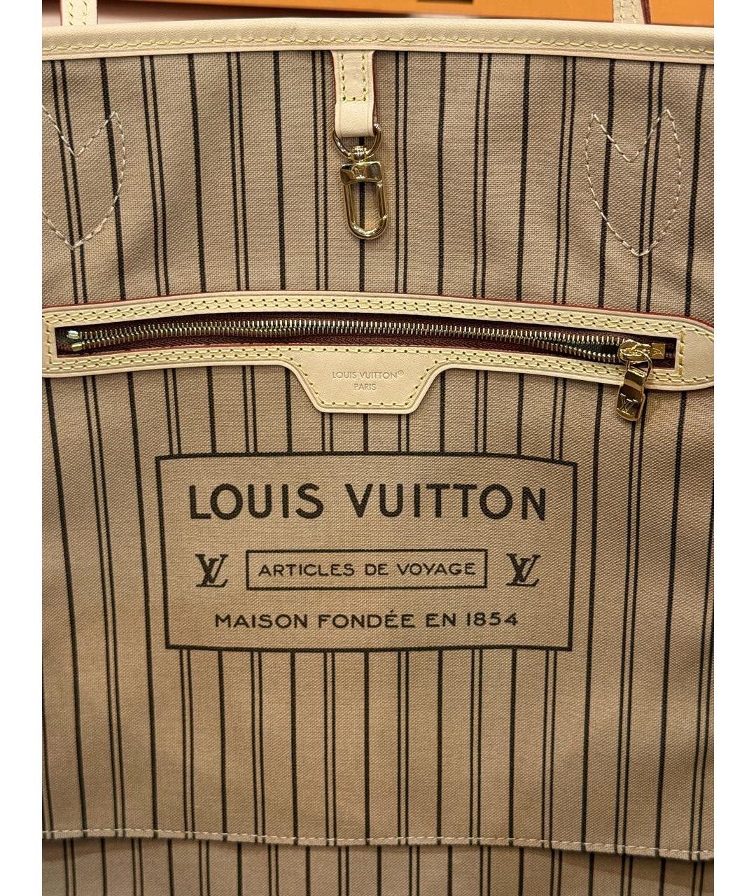 LOUIS VUITTON Коричневая сумка тоут из канвы, фото 5