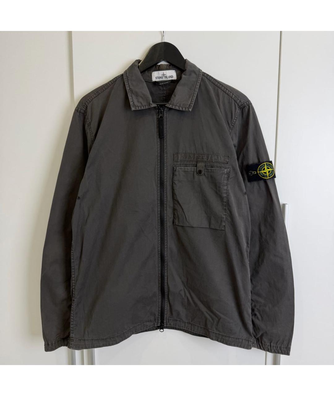 STONE ISLAND Антрацитовая хлопковая кэжуал рубашка, фото 6