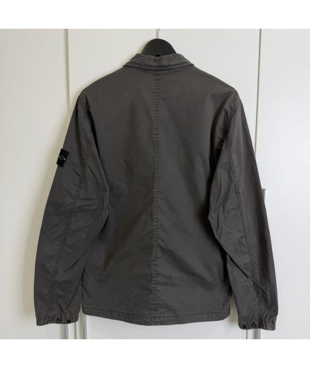 STONE ISLAND Антрацитовая хлопковая кэжуал рубашка, фото 2