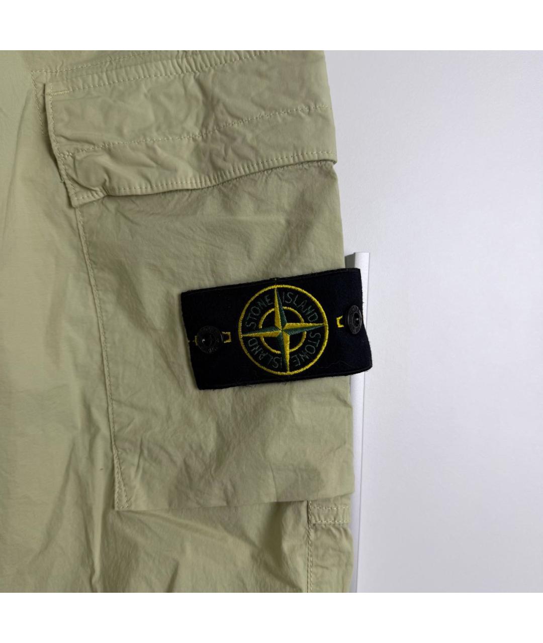 STONE ISLAND Бежевые хлопко-эластановые повседневные брюки, фото 3