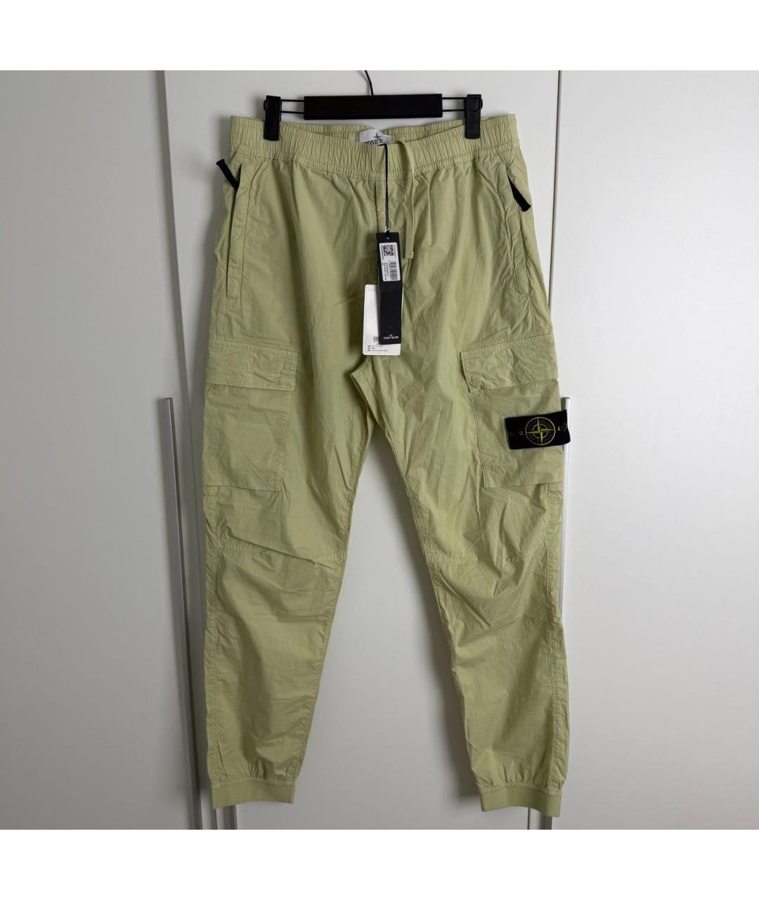 STONE ISLAND Бежевые хлопко-эластановые повседневные брюки, фото 6