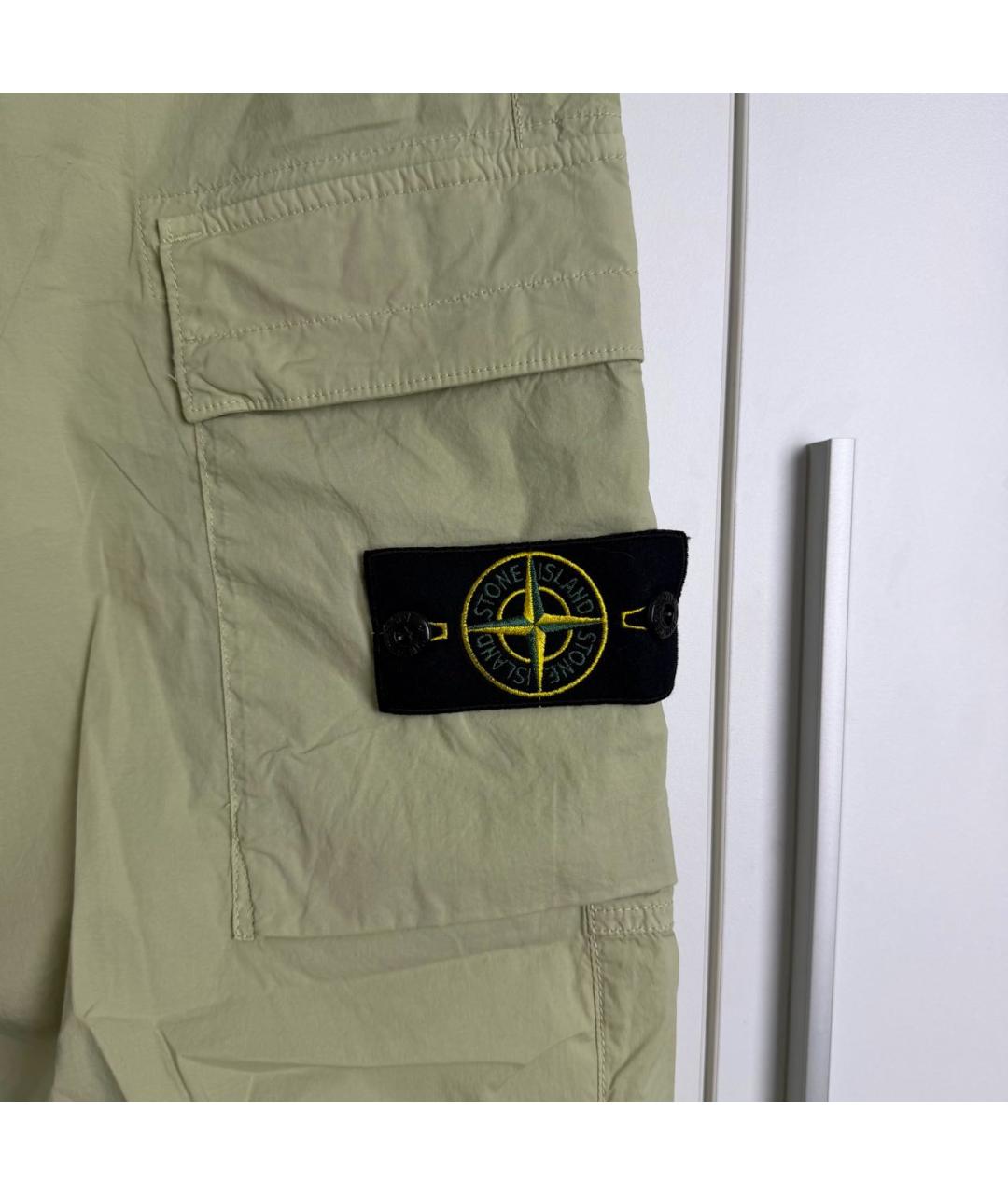 STONE ISLAND Бежевые хлопко-эластановые повседневные брюки, фото 4