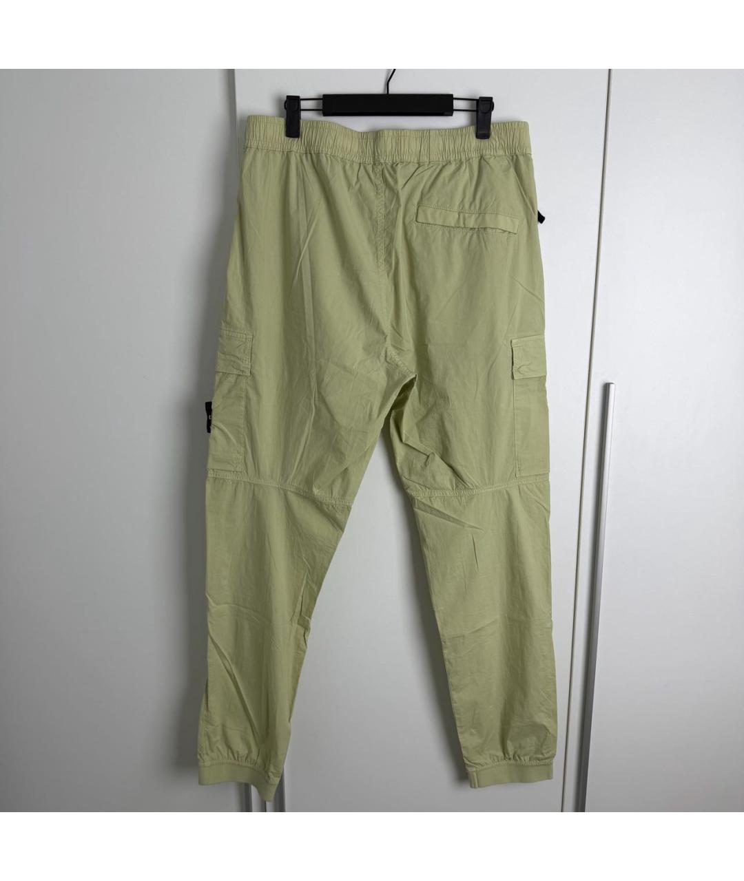 STONE ISLAND Бежевые хлопко-эластановые повседневные брюки, фото 2