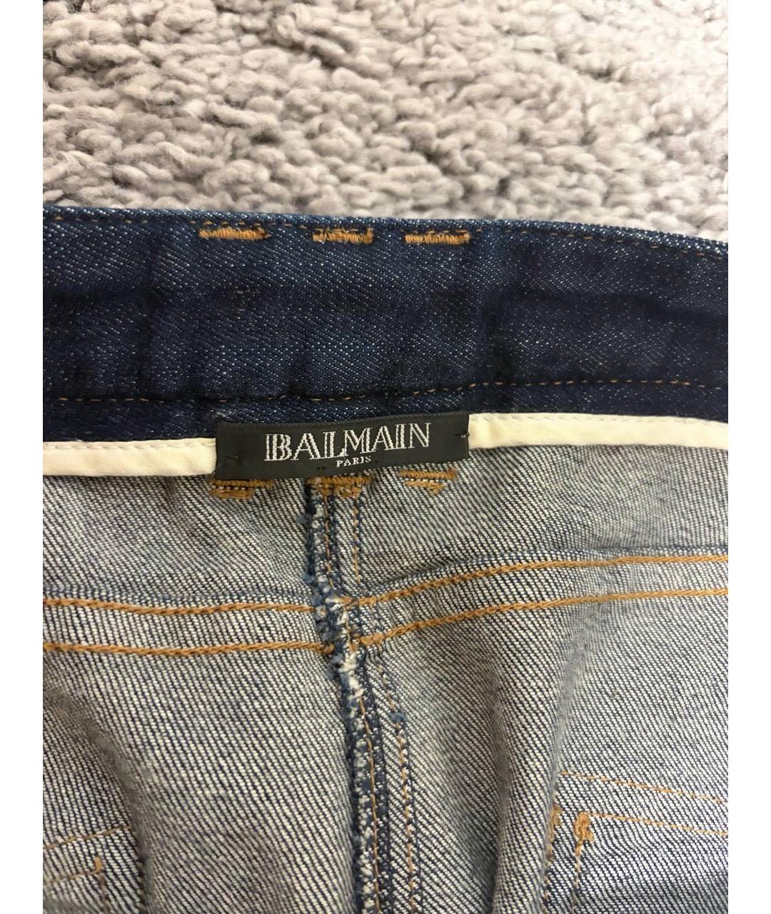 BALMAIN Темно-синие хлопковые джинсы слим, фото 8
