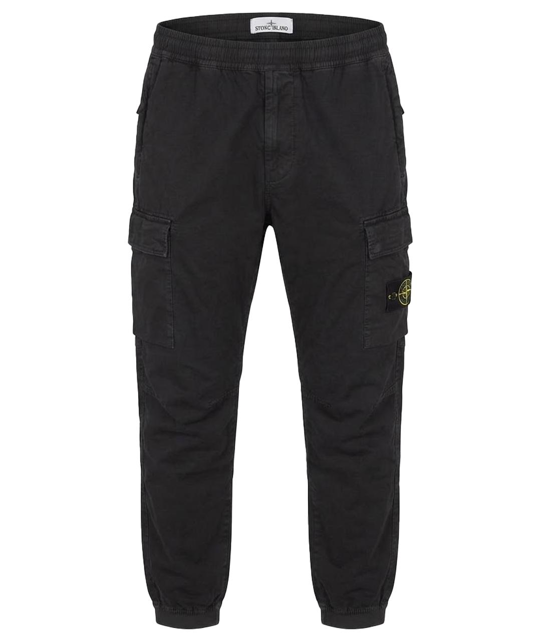 STONE ISLAND Антрацитовые хлопко-эластановые повседневные брюки, фото 1