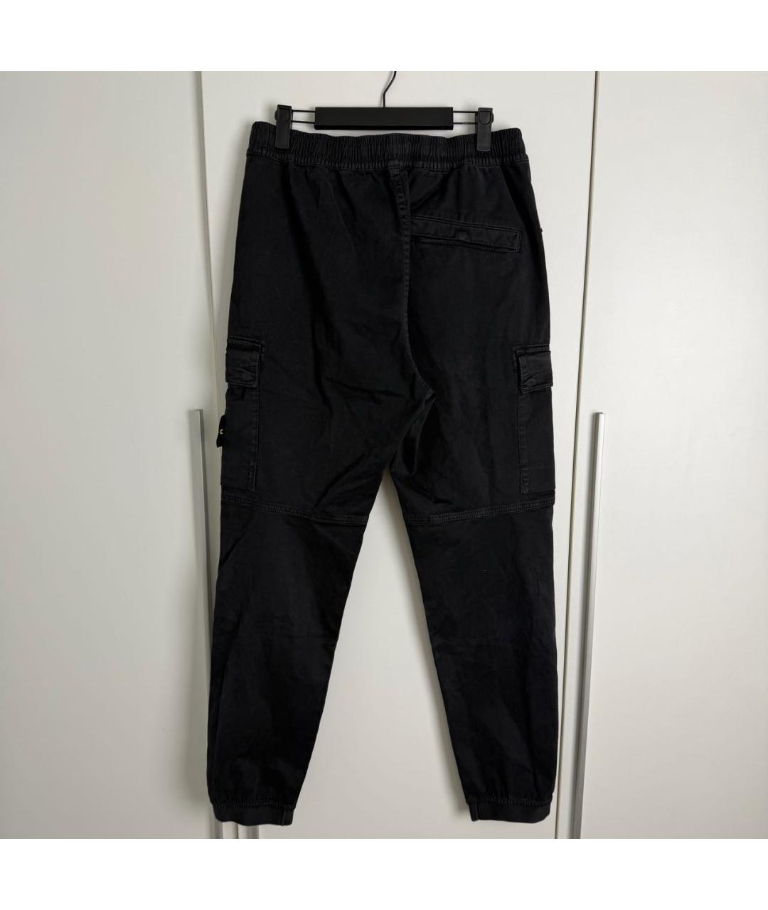 STONE ISLAND Антрацитовые хлопко-эластановые повседневные брюки, фото 2