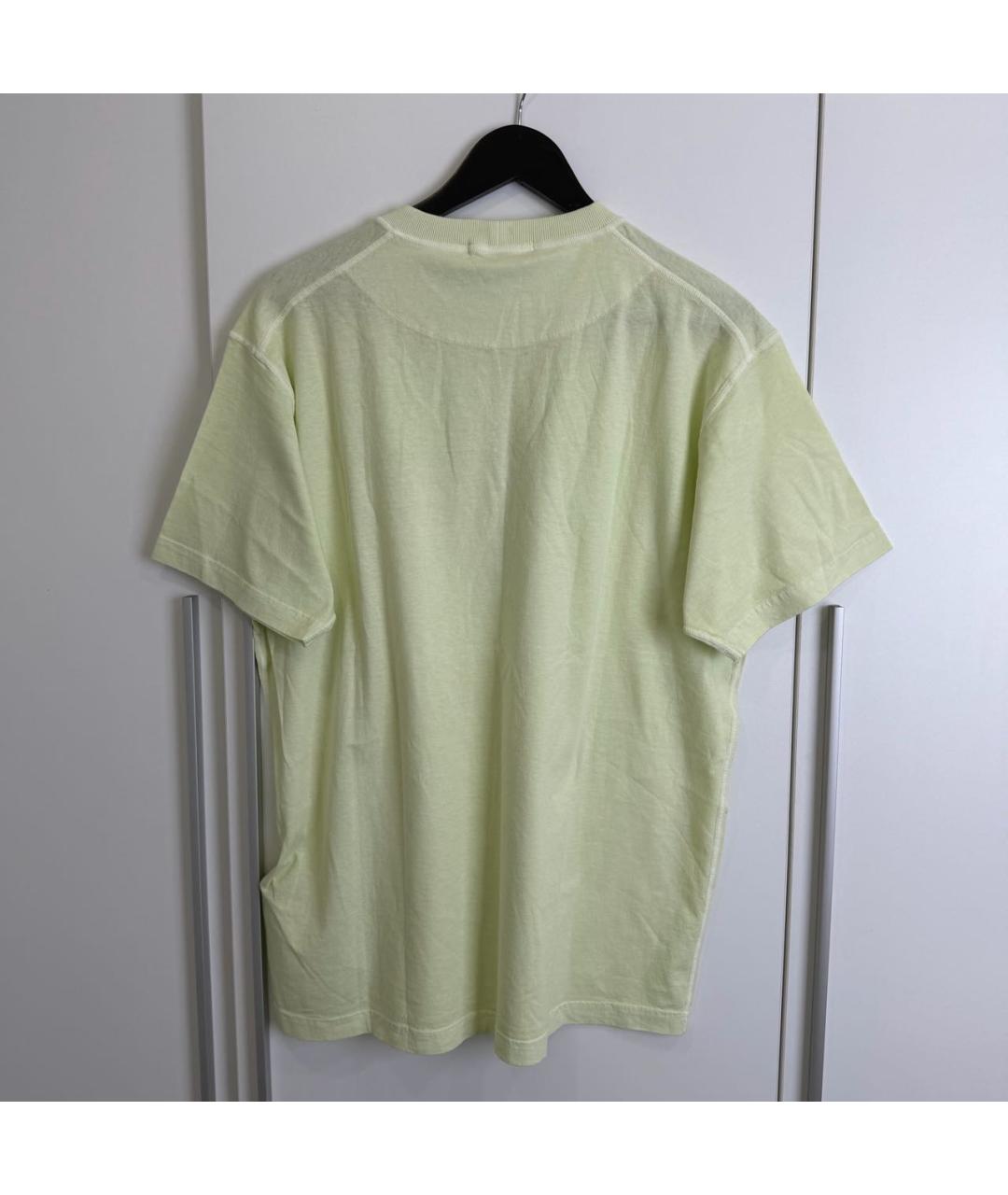 STONE ISLAND Салатовая хлопковая футболка, фото 3