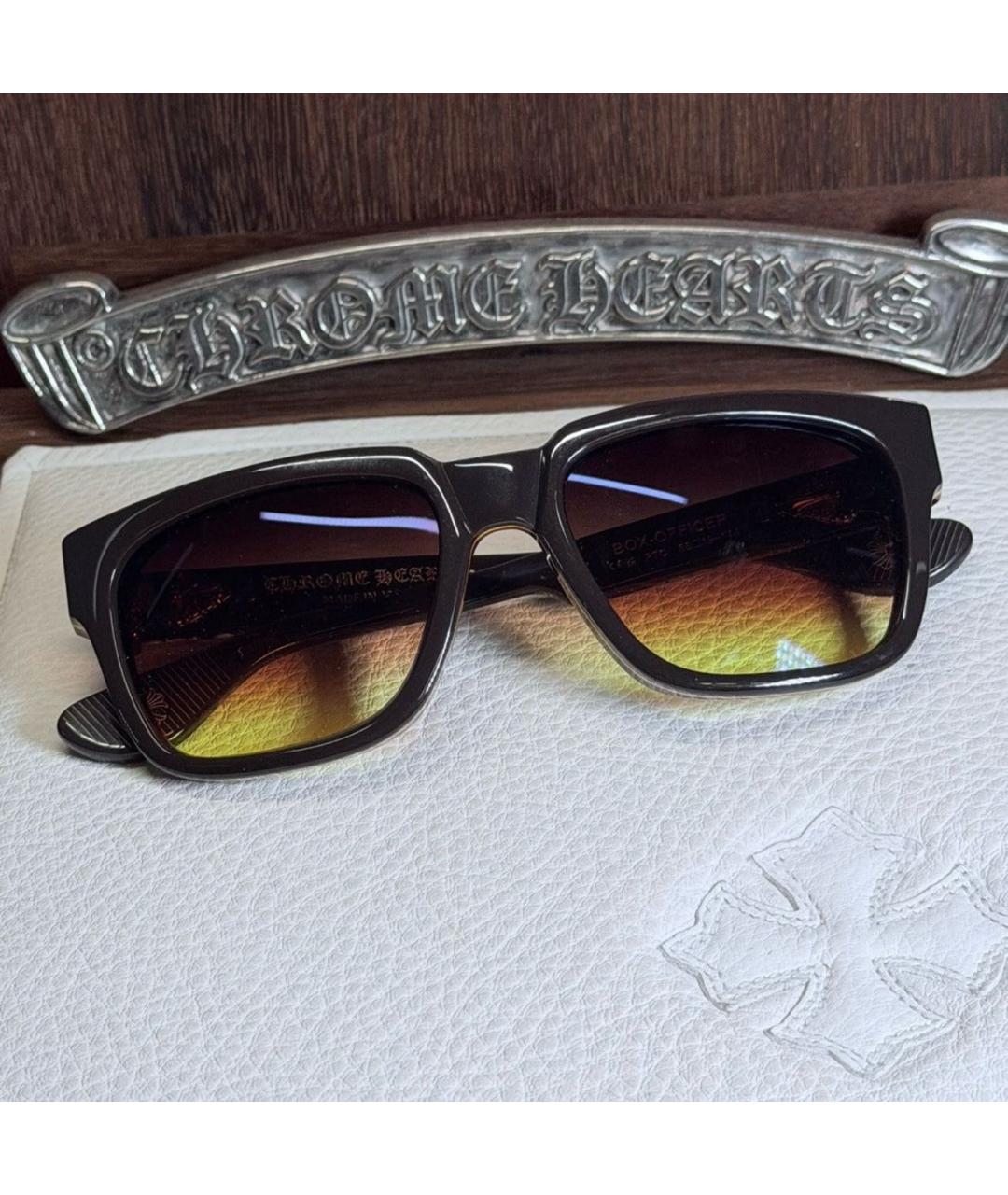 CHROME HEARTS Черные пластиковые солнцезащитные очки, фото 7